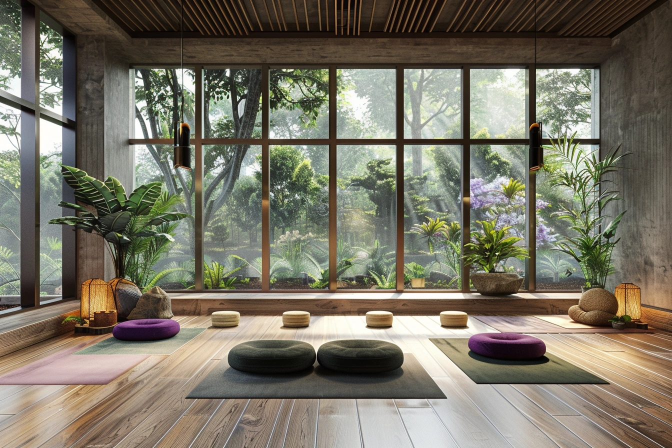 Студія йоги zerdithal з затишним інтер'єром та природними матеріалами